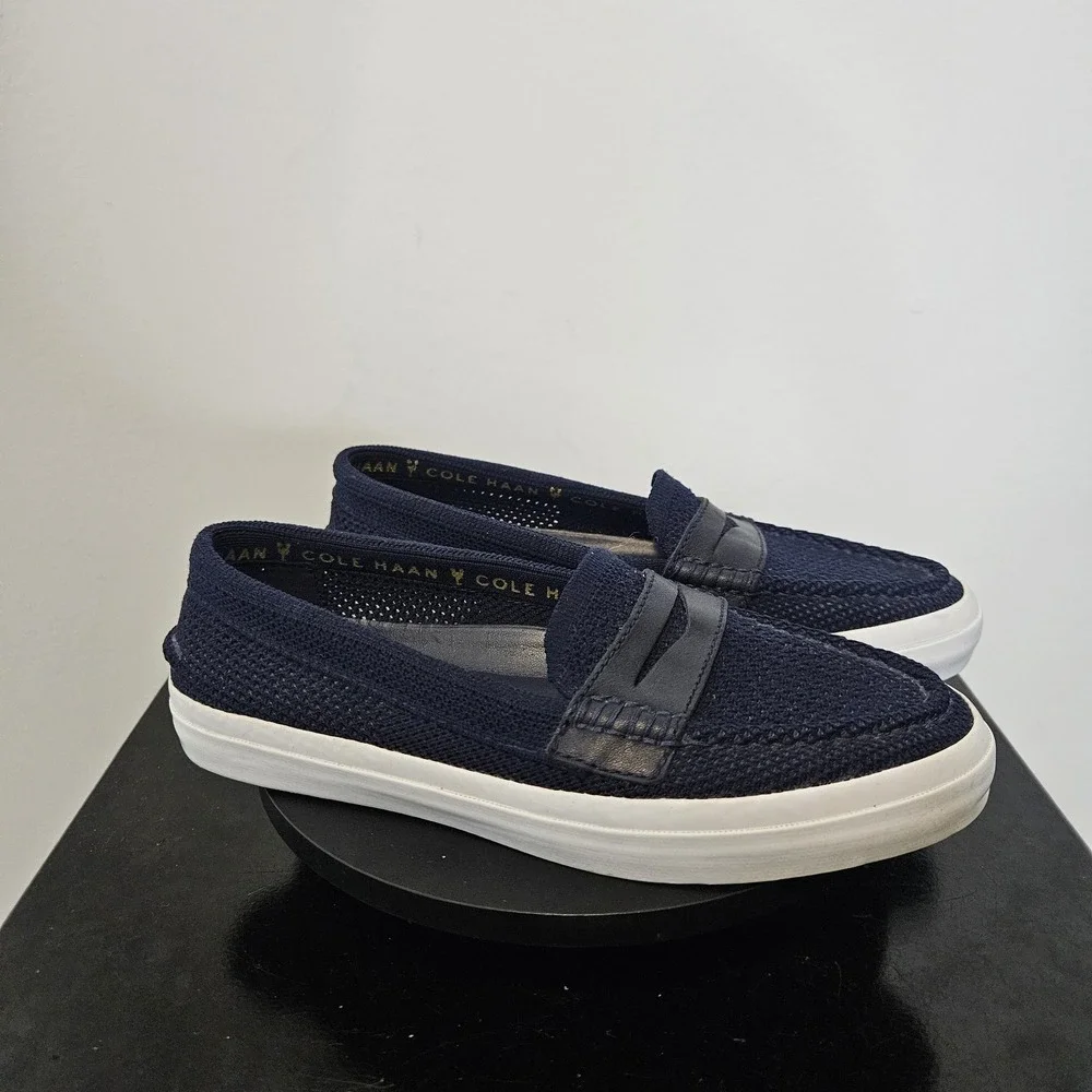 Cole‎ Haan Grand.OS Pinch Weekender Penny Loafer Shoes Womens 10.5 B Blue W11558